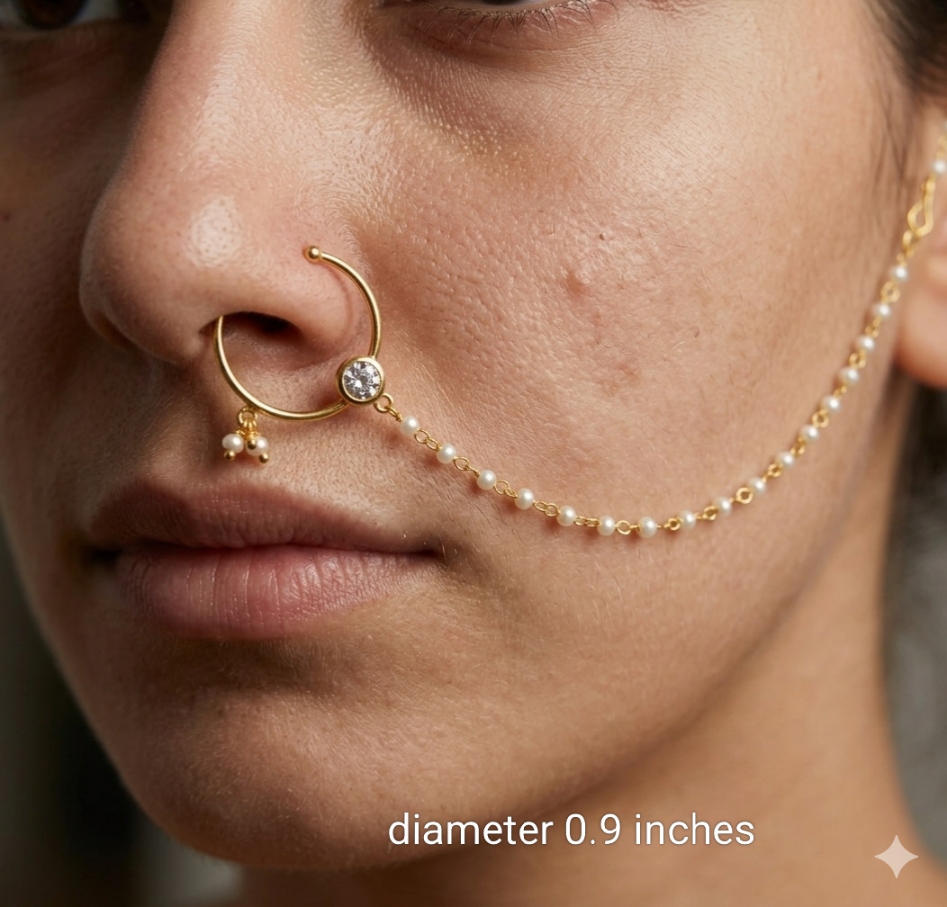 Nose ring Indian bridal nathini for pierced nose