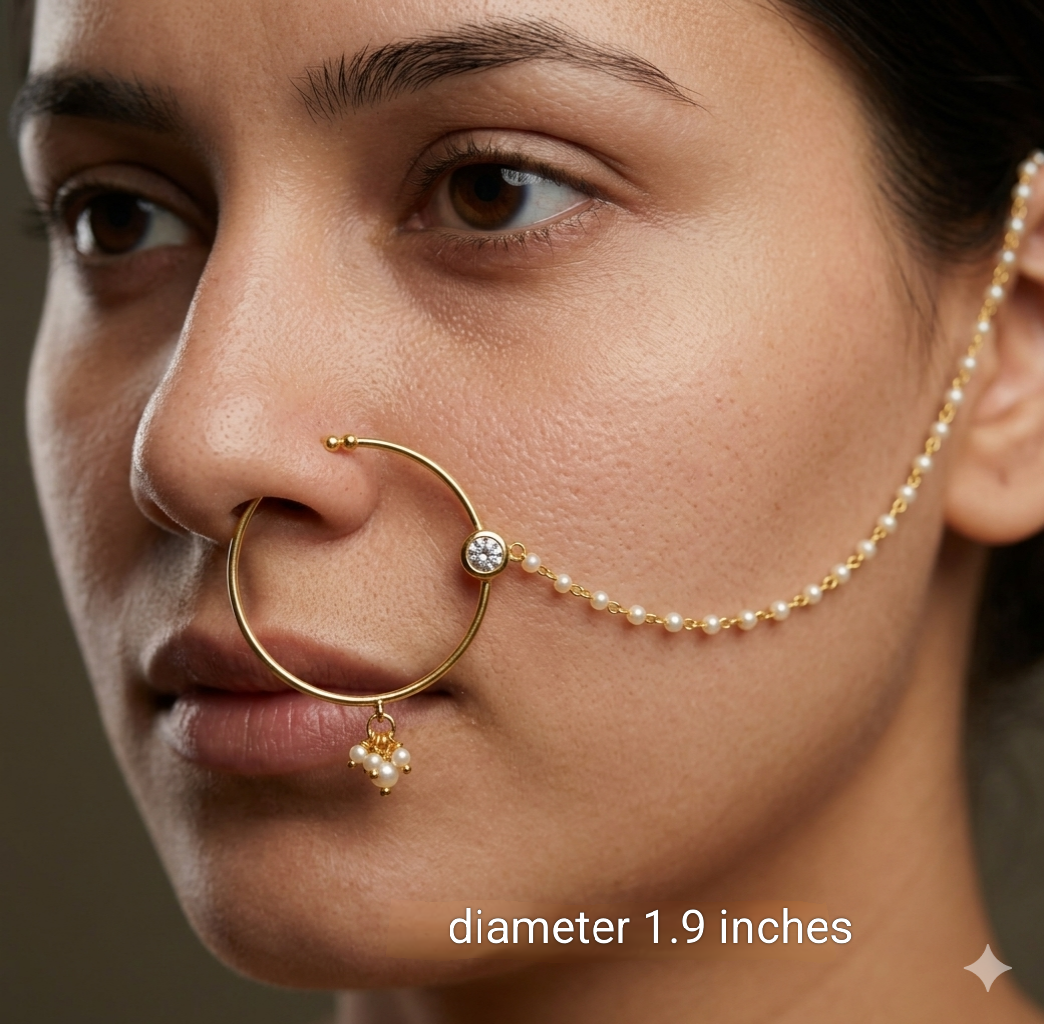 Nose ring Indian bridal nathini for pierced nose