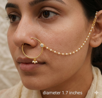 Nose ring Indian bridal nathini for pierced nose