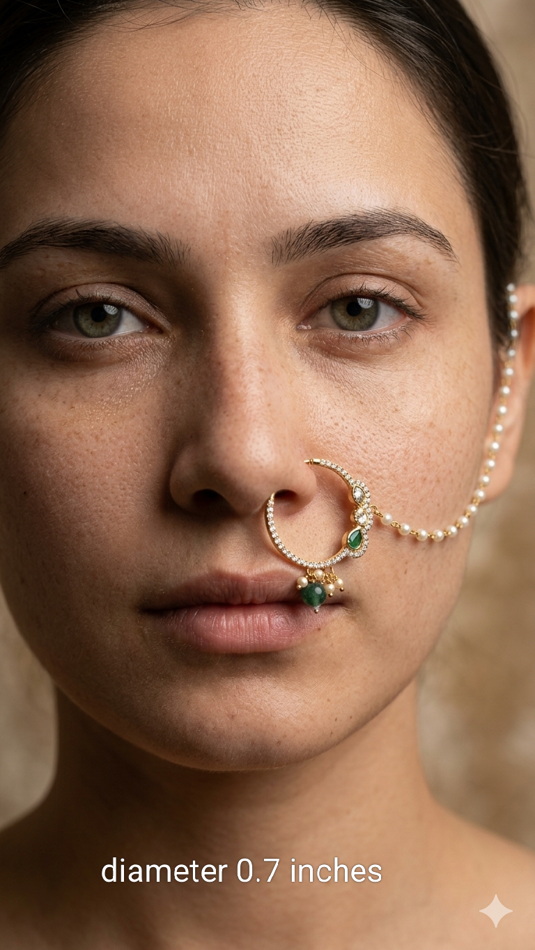 Nose ring Indian bridal nathini for pierced nose