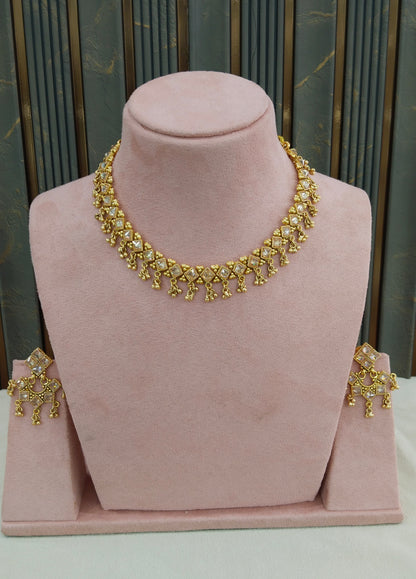 Gold Polki  Necklace Jewellery Adya Set