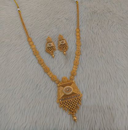Gold Polki Long Rani Haar Necklace Indian Anaya Jewellery Set