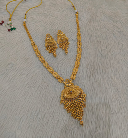 Gold Polki Long Rani Haar Necklace Indian Anaya Jewellery Set
