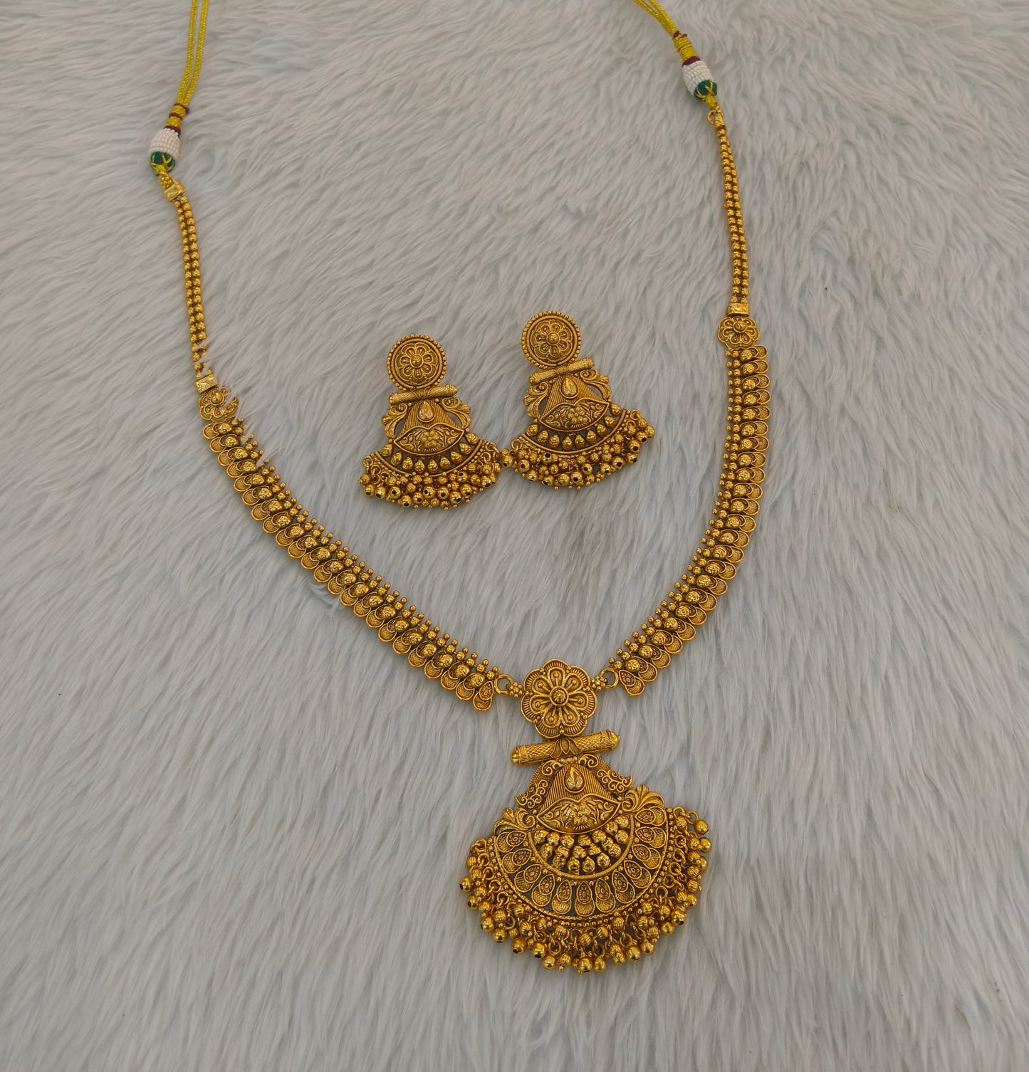 Gold Polki Long Rani Haar Necklace Indian Anaya Jewellery Set