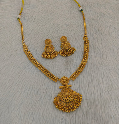 Gold Polki Long Rani Haar Necklace Indian Anaya Jewellery Set
