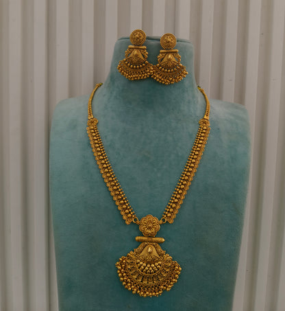 Gold Polki Long Rani Haar Necklace Indian Anaya Jewellery Set