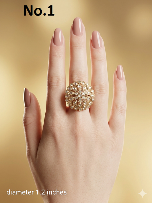 Gold Cocktail Indian Finger Roopa Rings