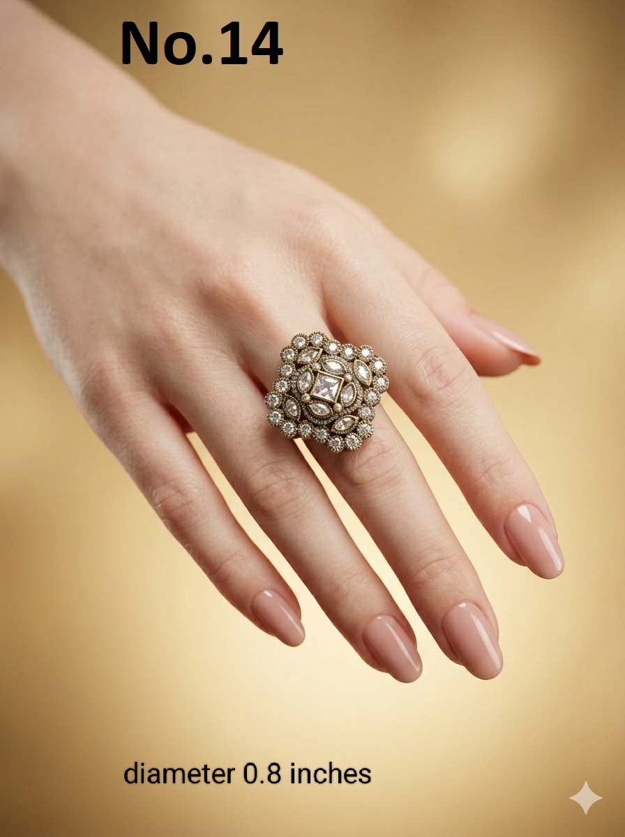 Gold Cocktail Indian Finger Roopa Rings