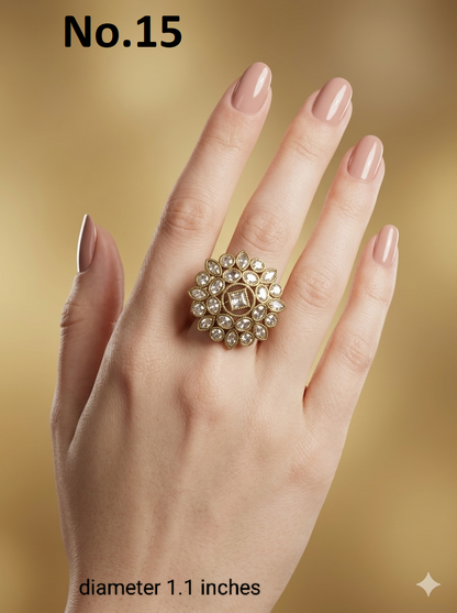 Gold Cocktail Indian Finger Roopa Rings