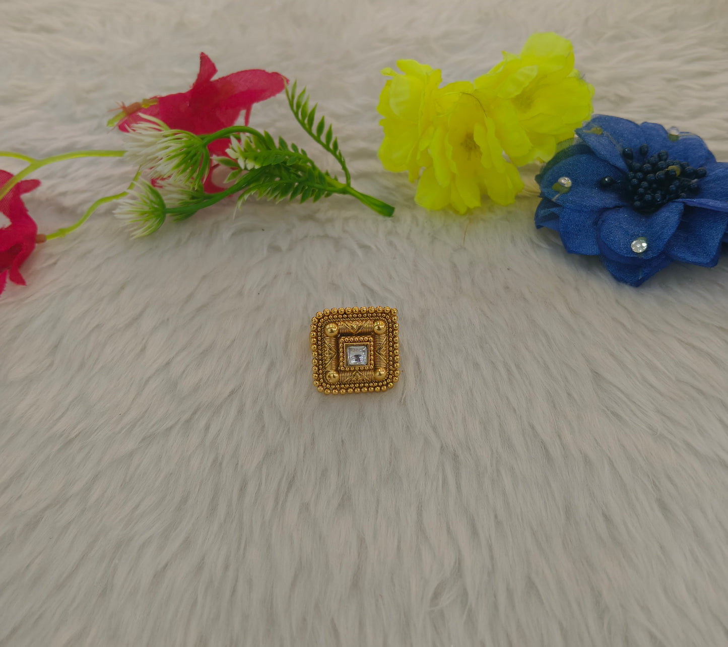 Gold Cocktail Indian Finger Vena Rings