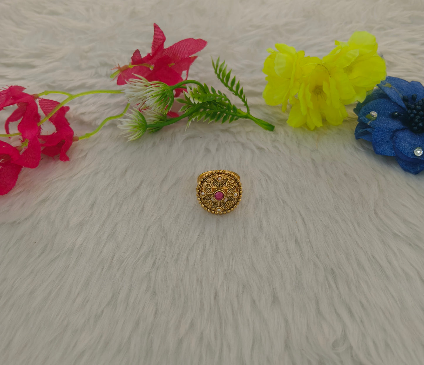 Gold Cocktail Indian Finger Vena Rings