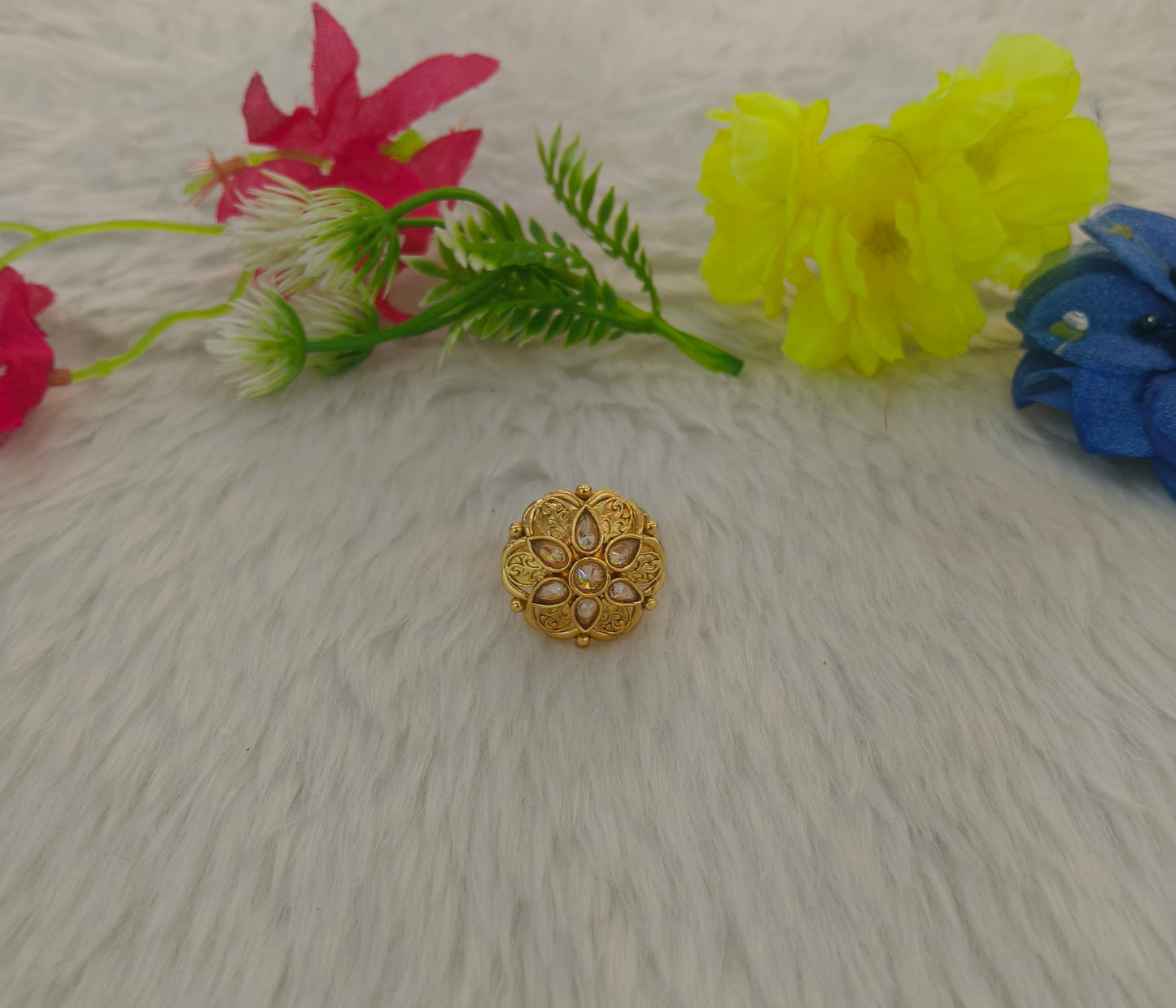 Gold Cocktail Indian Finger Vena Rings
