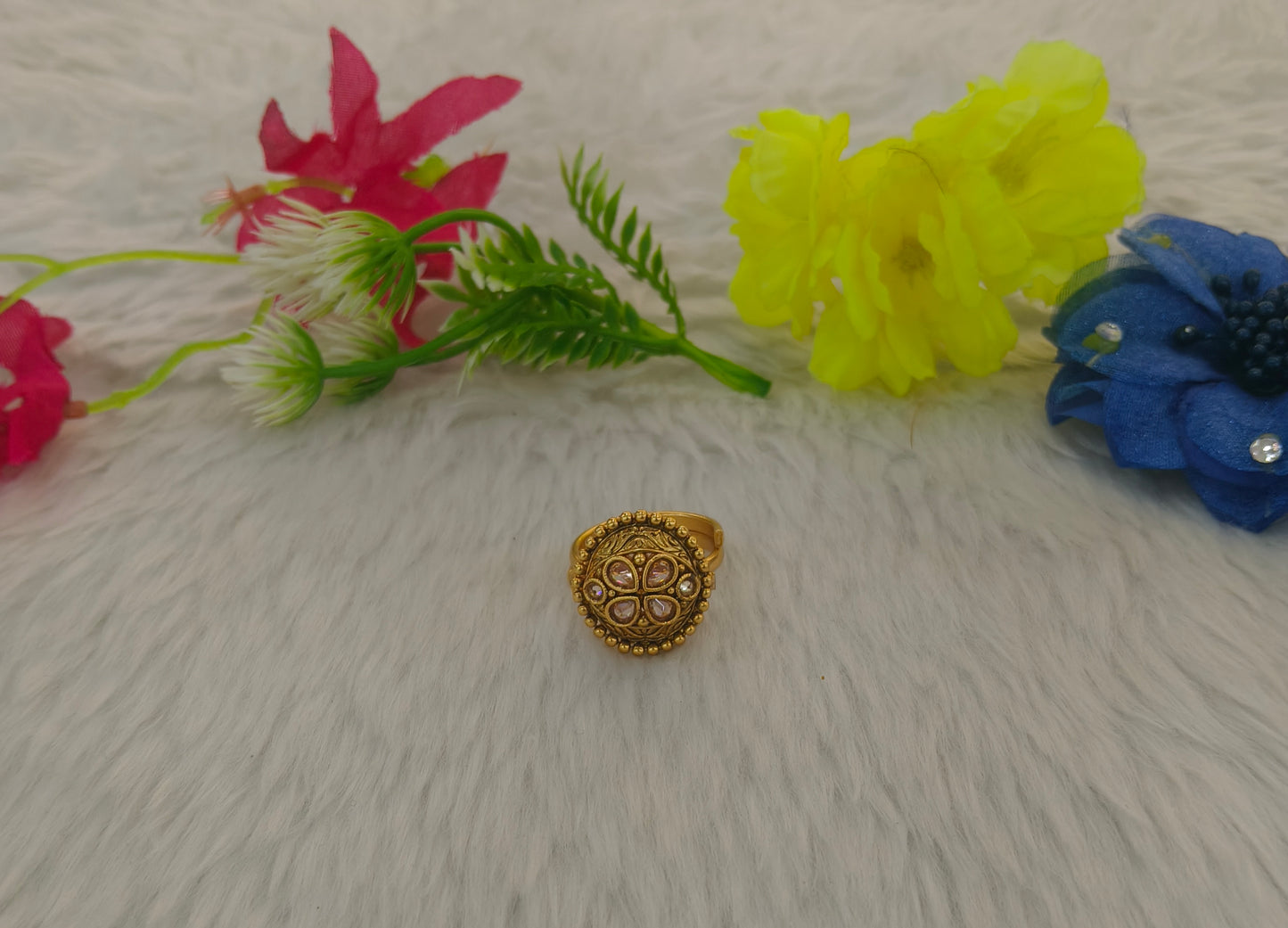Gold Cocktail Indian Finger Vena Rings