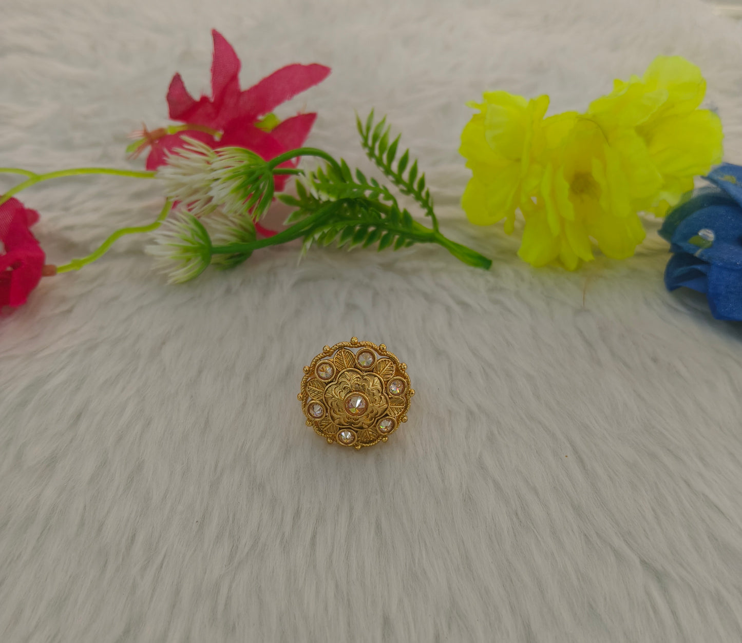 Gold Cocktail Indian Finger Vena Rings