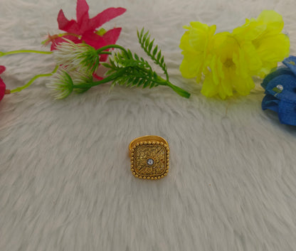 Gold Cocktail Indian Finger Vena Rings
