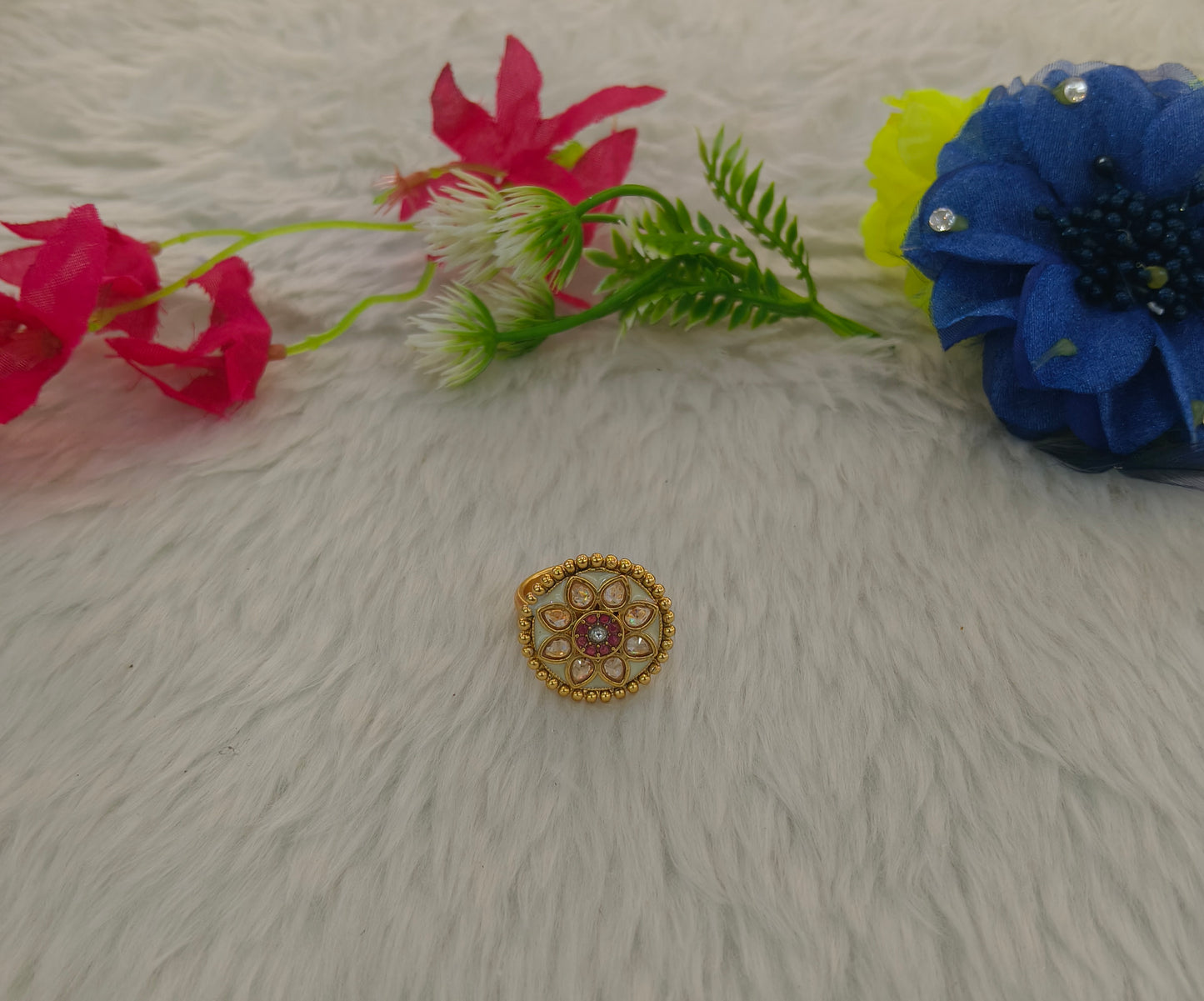 Gold Cocktail Indian Finger Vena Rings
