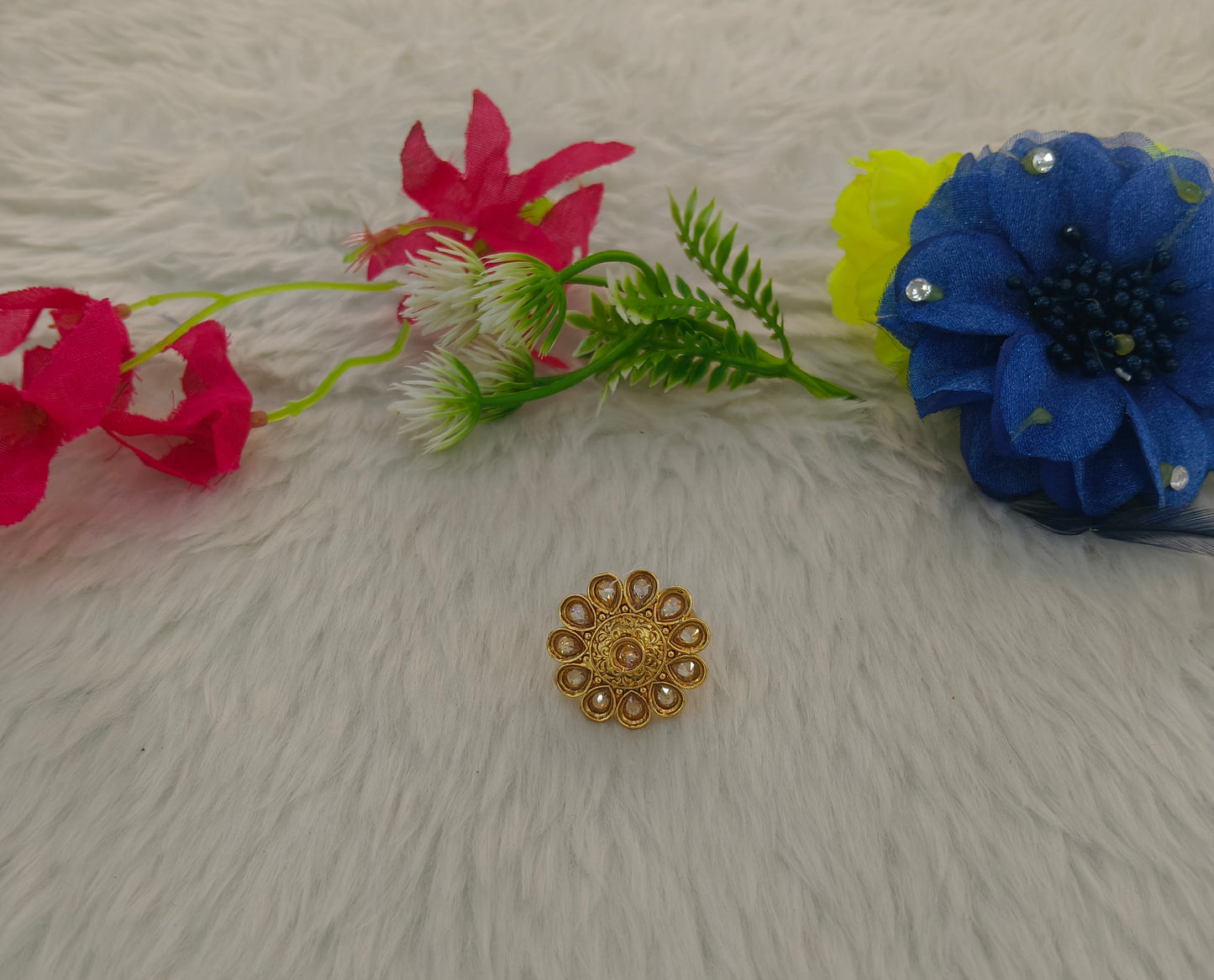 Gold Cocktail Indian Finger Vena Rings
