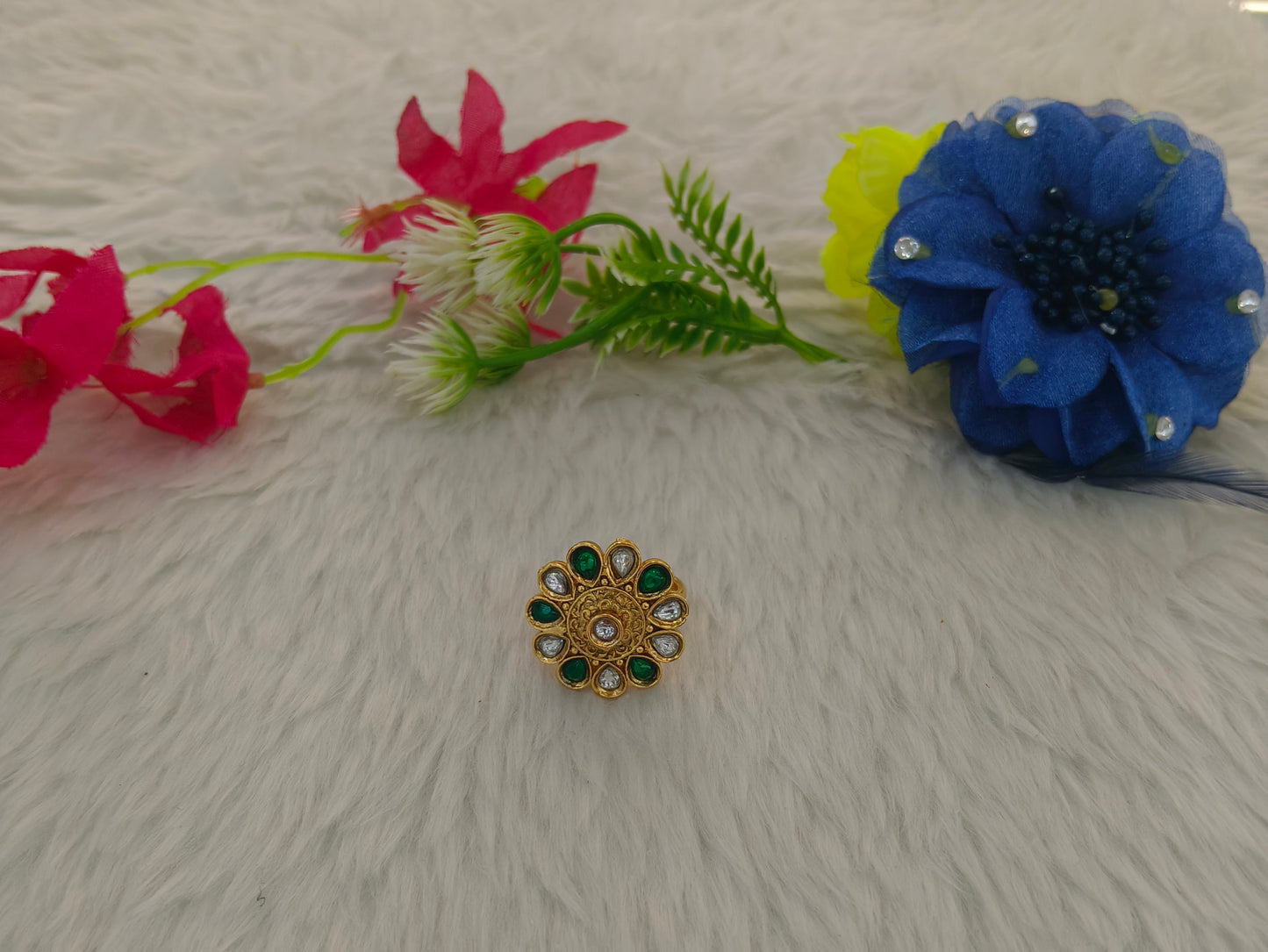 Gold Cocktail Indian Finger Vena Rings