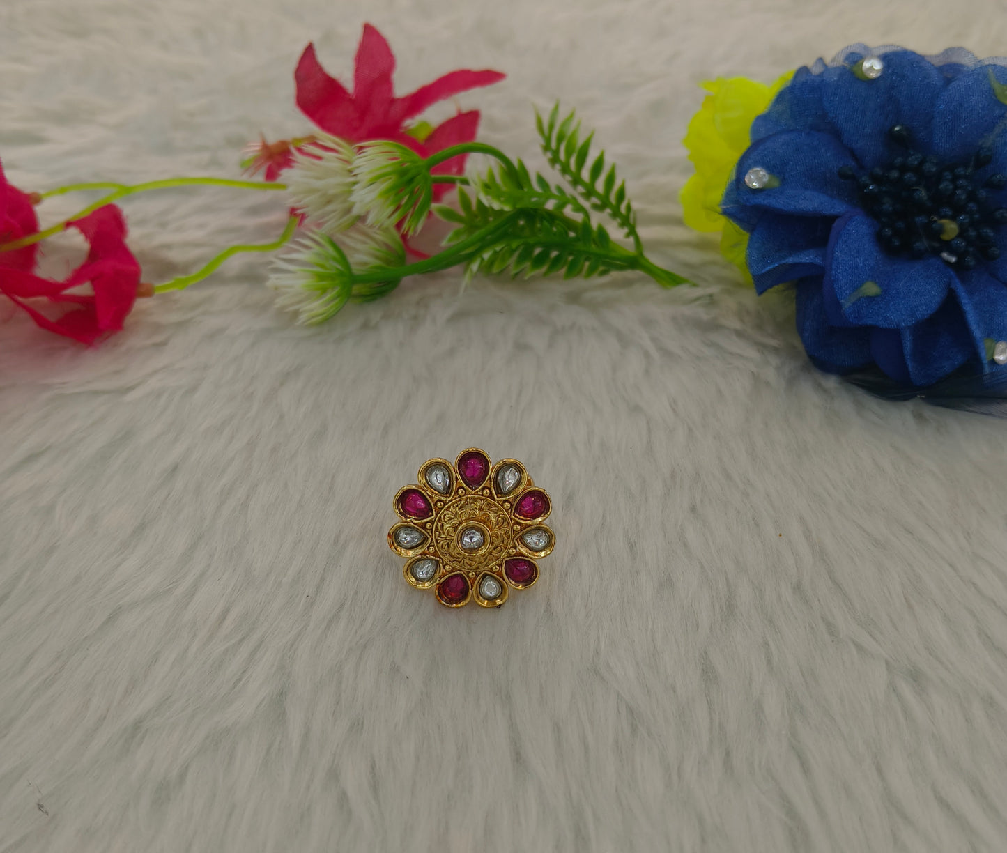Gold Cocktail Indian Finger Vena Rings