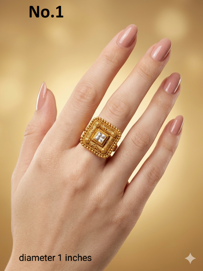 Gold Cocktail Indian Finger Vena Rings