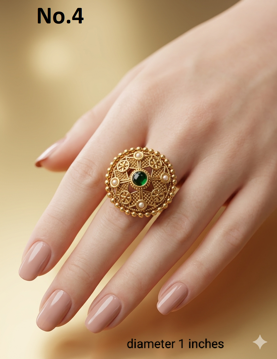 Gold Cocktail Indian Finger Vena Rings