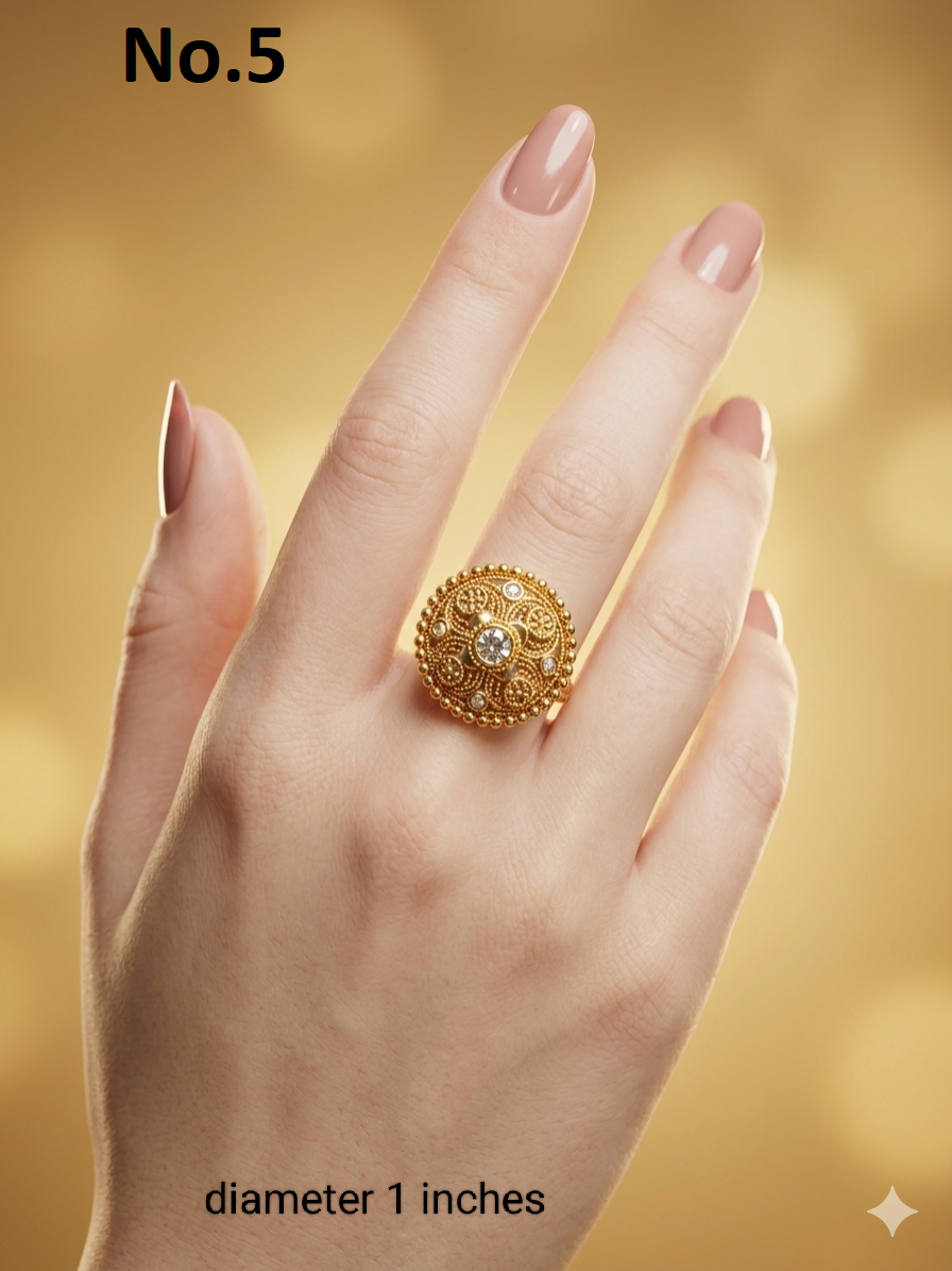 Gold Cocktail Indian Finger Vena Rings