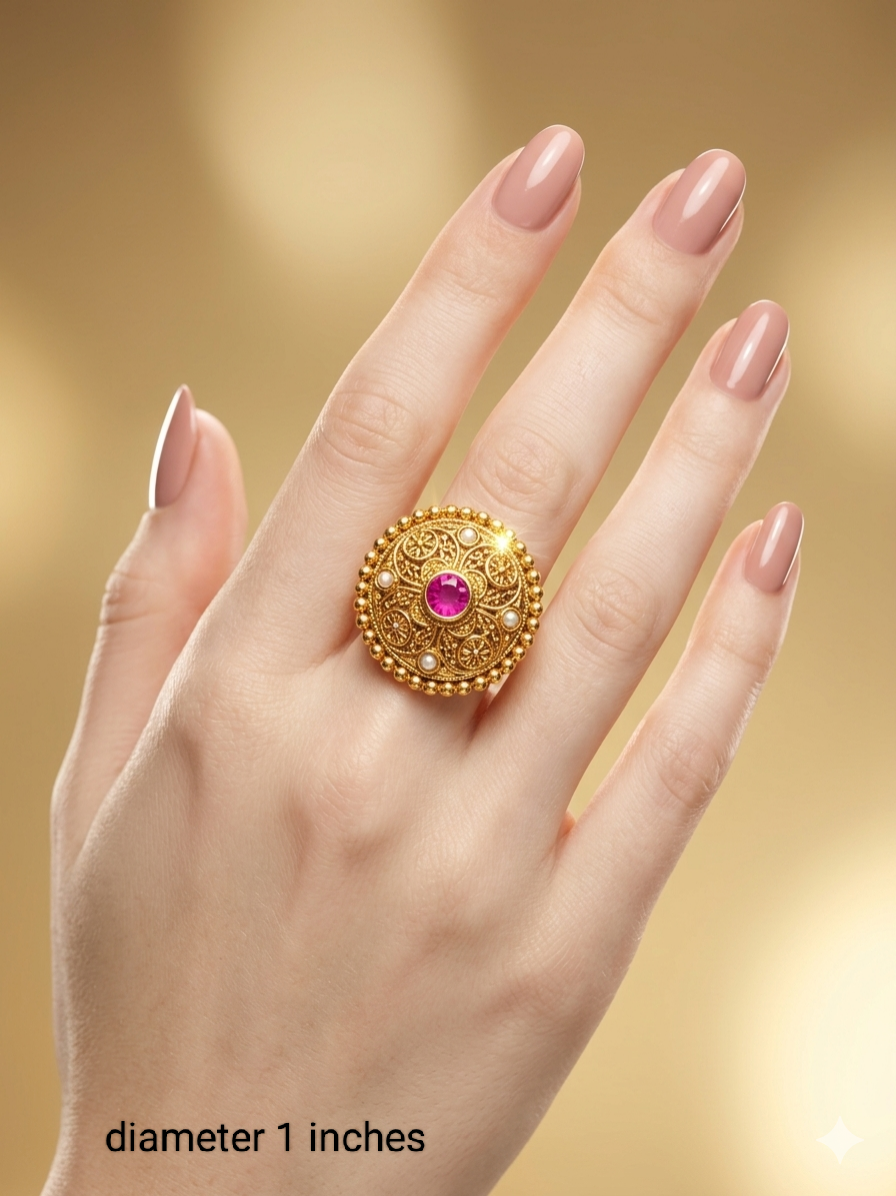 Gold Cocktail Indian Finger Vena Rings