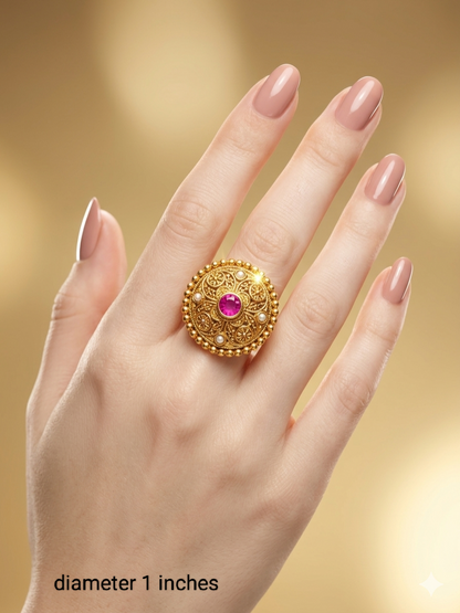 Gold Cocktail Indian Finger Vena Rings