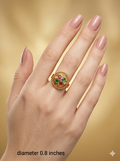 Gold Cocktail Indian Finger Vena Rings