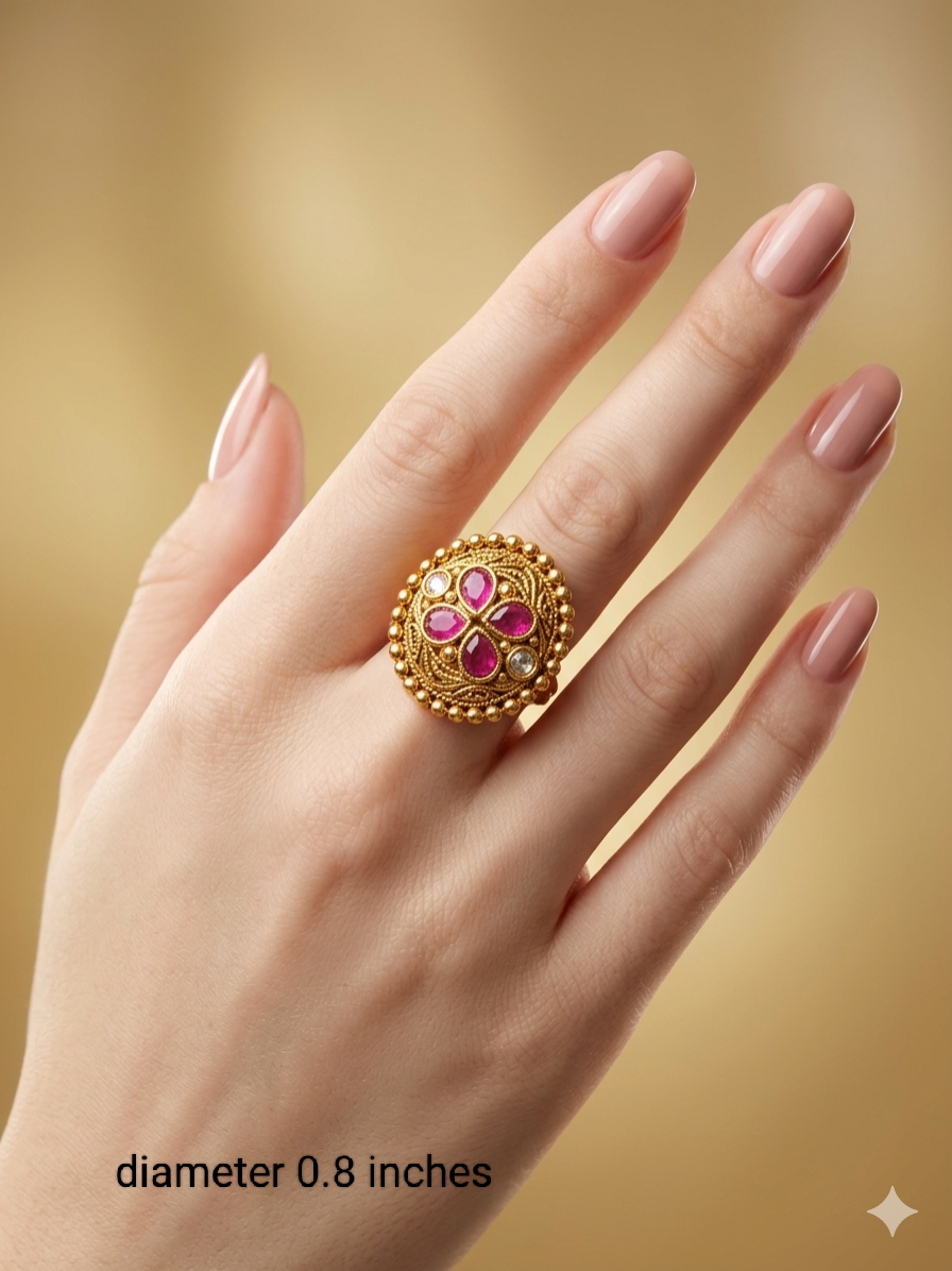 Gold Cocktail Indian Finger Vena Rings
