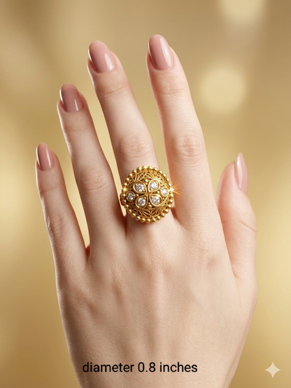 Gold Cocktail Indian Finger Vena Rings