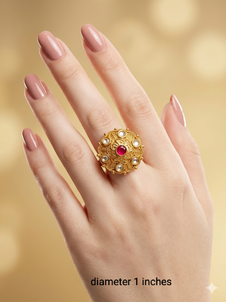 Gold Cocktail Indian Finger Vena Rings