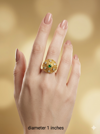 Gold Cocktail Indian Finger Vena Rings