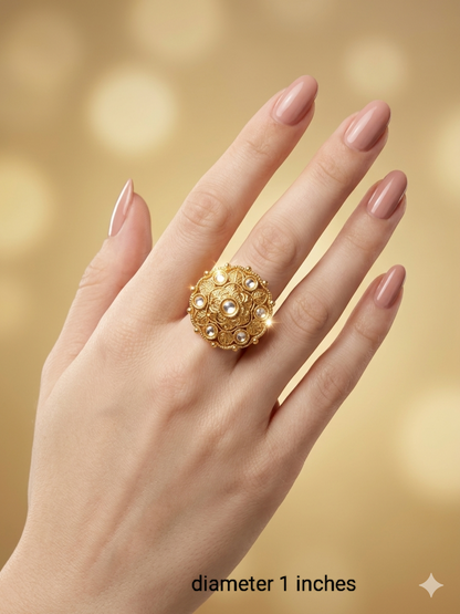 Gold Cocktail Indian Finger Vena Rings