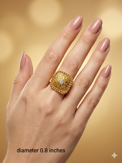 Gold Cocktail Indian Finger Vena Rings