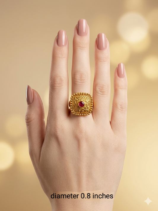 Gold Cocktail Indian Finger Vena Rings