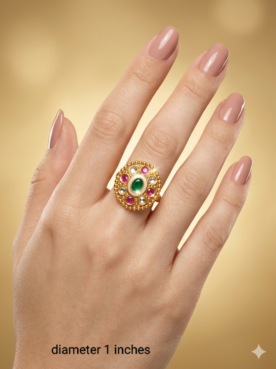 Gold Cocktail Indian Finger Vena Rings