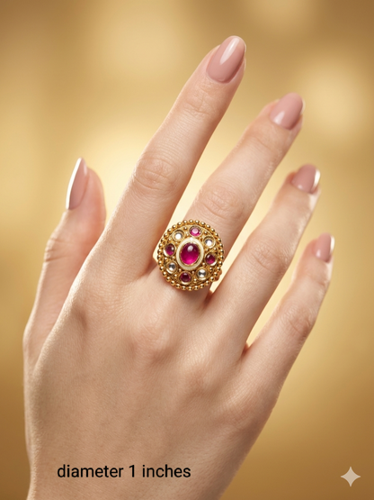 Gold Cocktail Indian Finger Vena Rings