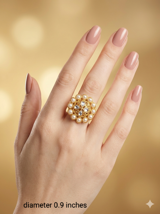 Gold Cocktail Indian Finger Vena Rings