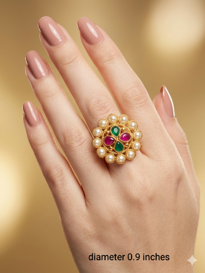 Gold Cocktail Indian Finger Vena Rings