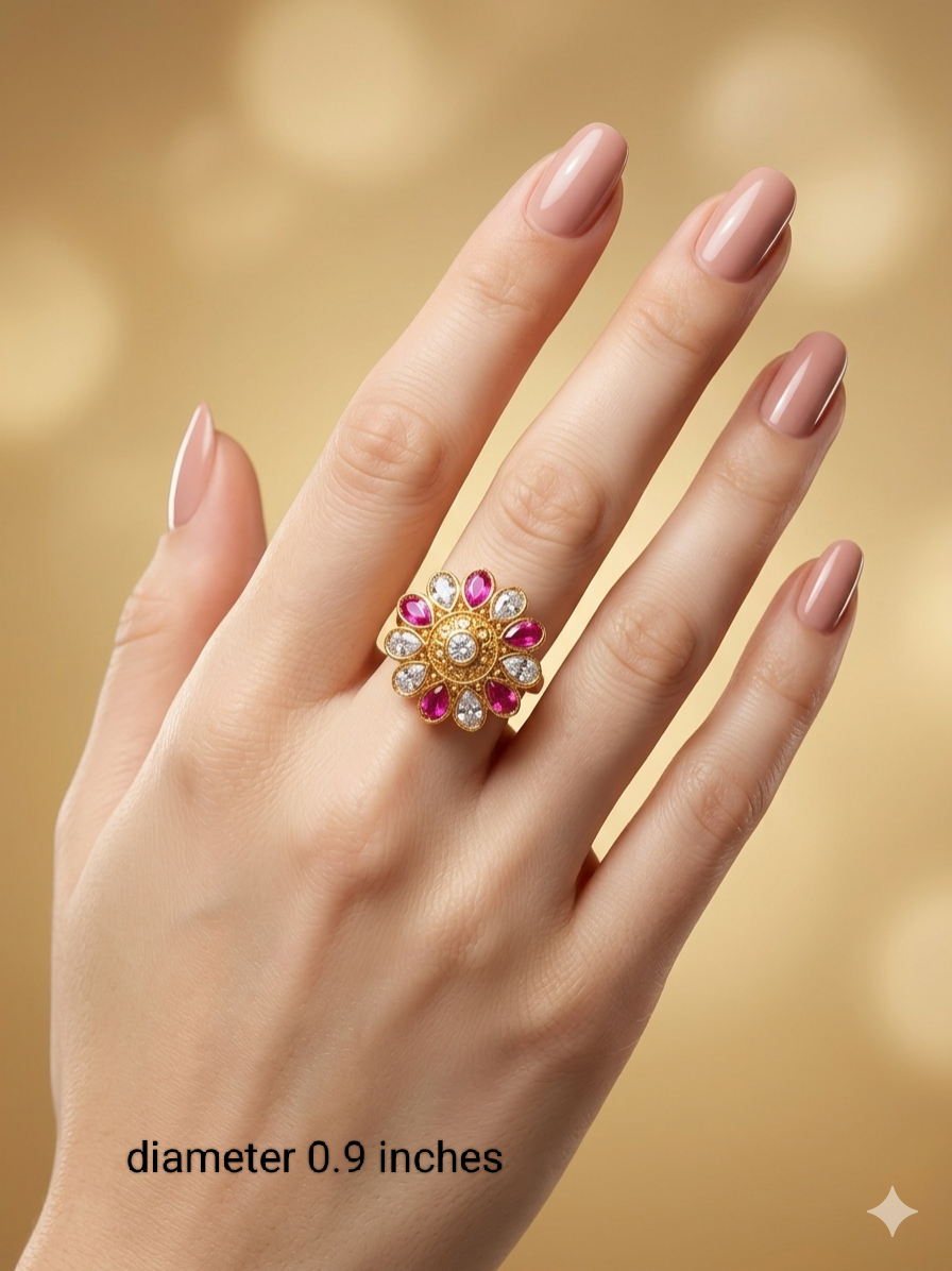 Gold Cocktail Indian Finger Vena Rings