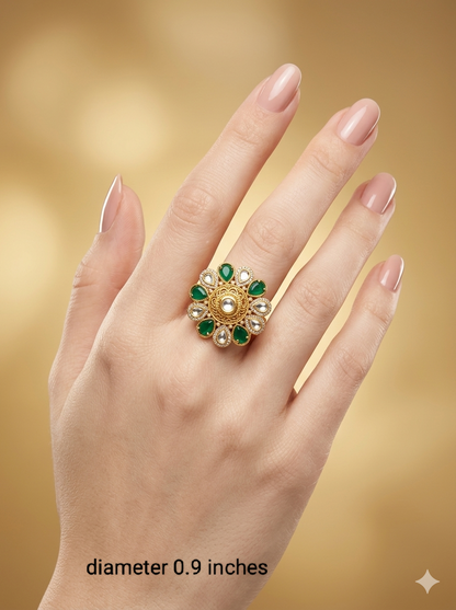 Gold Cocktail Indian Finger Vena Rings
