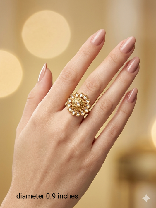 Gold Cocktail Indian Finger Vena Rings