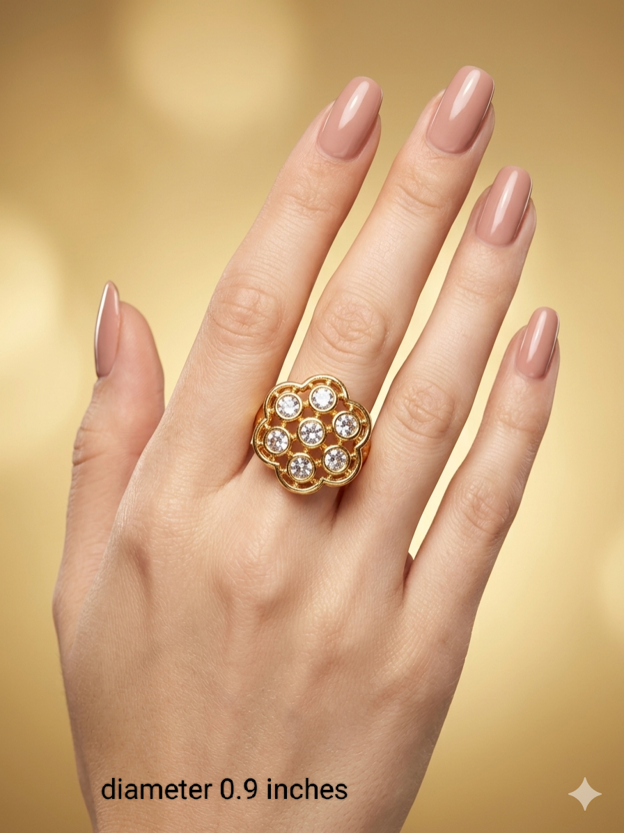 Gold Cocktail Indian Finger Vena Rings