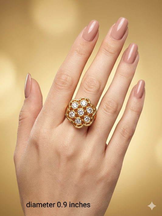 Gold Cocktail Indian Finger Vena Rings