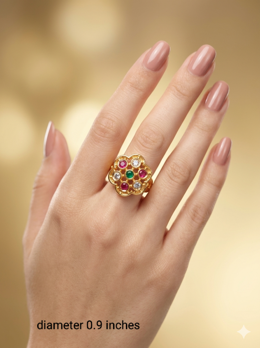 Gold Cocktail Indian Finger Vena Rings