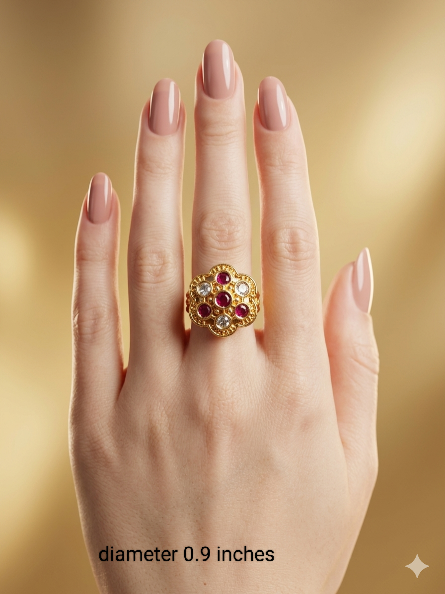 Gold Cocktail Indian Finger Vena Rings