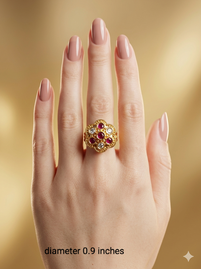 Gold Cocktail Indian Finger Vena Rings