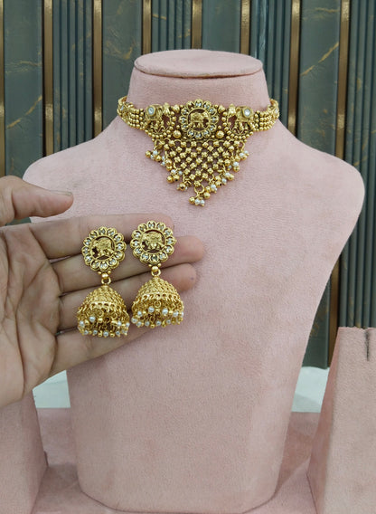 Gold Polki Choker Indian Jewellery Yuka Sets