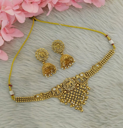 Gold Polki Choker Indian Jewellery Yuka Sets